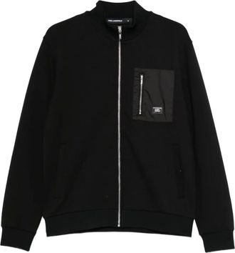 Karl Lagerfeld Felpa con zip e tasca - Nero