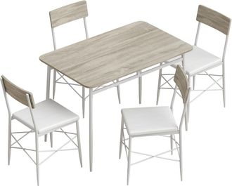 HOMCOM Conjunto de comedor 106x66x75 cm roble