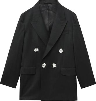 Simone Rocha Blazer doppiopetto con decorazione - Grigio