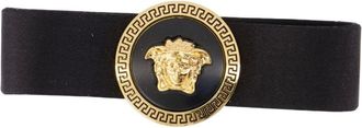 Versace Hair Accessories, female, Black, Size: ONE SIZE Medusa Hair Clips - Silk - Black/Gold
