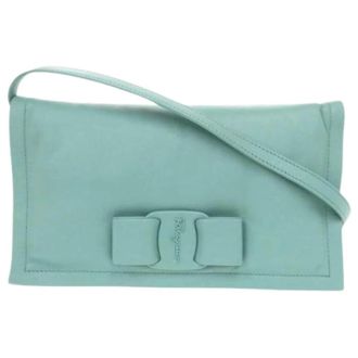 Ferragamo Pre-owned Shoulder Bag - Dames - Pre-owned - Blauw - Maat: ONE Size Leer