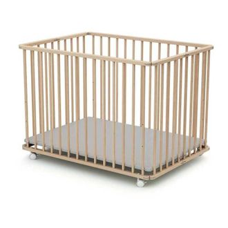 Les Tendances Parc Pliant Rectangulaire - Webaby - Cali - 70 X 100 Cm - Jusqua 24 Mois - Hetre Brut