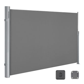 Songmics Toldo lateral extensible de 180 x 400 cm de color gris