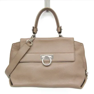 Ferragamo Sofia Satchel Leather Pink Leather Handbag (Pre-Owned)