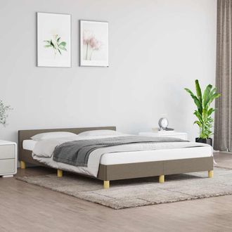 vidaXL Cama Sin Colch&oacute;n Tela Gris Taupe 140x190 Cm Vidaxl