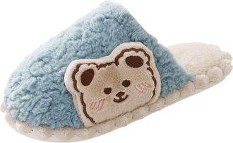 Generic Cute Fruit Slippers, Warm Flat Bottom Home Shoe Casual Indoor Warmth Slippers Winter Comfy Cotton Slipper Soft Comfy Casual Flat Slipper Fluffy Slip O