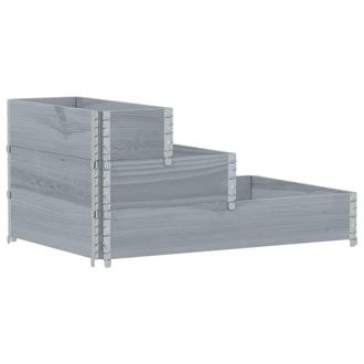 Berkfield Home 3-Tier Raised Bed Grey 120x80 cm Solid Wood Pine