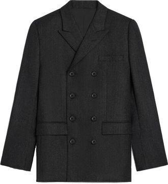 Celine Carnaby Jasje in Gestreepte Flanel - Heren - Blazers - Grijs - L - Wol - Jassen