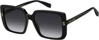 Marc Jacobs Vierkante zonnebril met gouden details - Dames - Zonnebrillen - Zwart - 54 MM - Accessoires