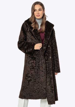 Wittchen Dames Dubbelrijs Capuchonjas Bruin Polyester