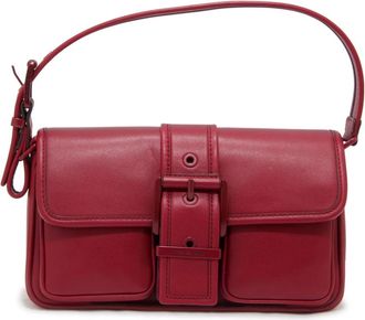 Michael Kors Handbags, female, Red, Size: ONE SIZE Colby Medium Leather Shoulder Bag