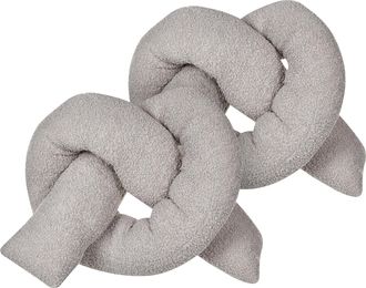 Beliani Conjunto De 2 Cojines Modernos 172 X 14 Cm Tela Afelpada Almohada M&uacute;ltiples Formas Textil Decoraci&oacute;n Accesorios Sala De Estar Dormitorio Grises Gladio