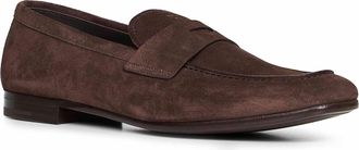 Prada Mens Loafers Suede Brown Calf Leather