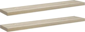 vidaXL Vidaxl - Estantes Flotantes Pared 2 Uds Color Roble Mdf 120x23,5x3,8cm