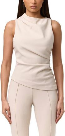 Naked Wardrobe Suiting Asymmetric Top in Melange Beige at Nordstrom, Size X-Small