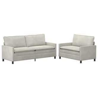 vidaXL Set Di Divani 2 Pz Crema Velluto Vidaxl