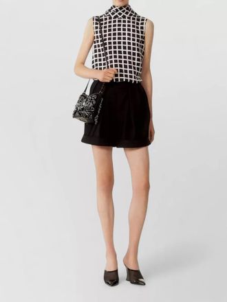 Lanvin high neck sleeveless top geometric check