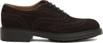 Doucal's Bruine Su&egrave;de Zwaluwstaart Oxford Schoenen - Heren - Veterschoenen - Bruin - 43 EU - Su&egrave;de - Schoenen