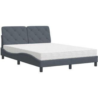 vidaXL Vidaxl - Cama Con Colch&oacute;n Terciopelo Gris Oscuro 140x200 Cm
