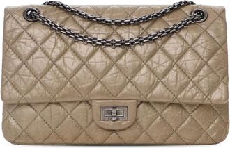Chanel Borsa a spalla Reissue 2.55 Double Flap 226 in pelle di vitello con effetto invecchiato 2012-2013 - Marrone