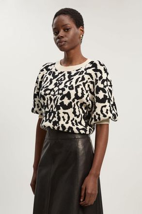 Karen Millen Womens Cotton Animal Knit Jumper - Size X-Small