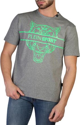 Plein Sport Heren Grijze Katoenen T-shirt