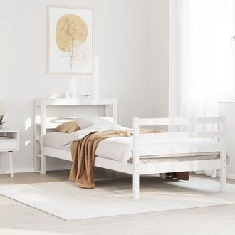 vidaXL Vidaxl - Estructura De Cama Sin Colch&oacute;n Madera Maciza Blanca 90x190 Cm