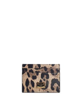 Dolce & Gabbana Dauphine Leopard Print Leather Card Holder