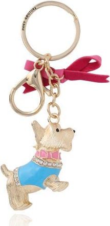 Juicy Couture Crystal Scottie Dog Keychain with Satin Bow, Gold-Tone in Multicolor at Nordstrom