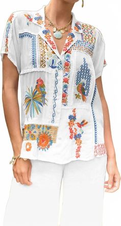 Johnny Was Womens Petra Blouse In White