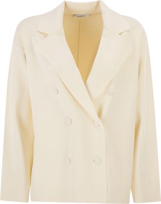 Max Mara Mxpcalte Zweireihige Viskose-Cr&ecirc;pe-Jacke