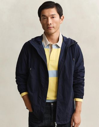 GANT Mens GANT Mens Windbreaker Jacket - 433 Evening Blue - Navy - Size: 42/Regular