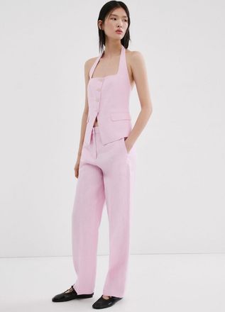 Mango Gilet completo lino rosa - Donna - XXS - MANGO