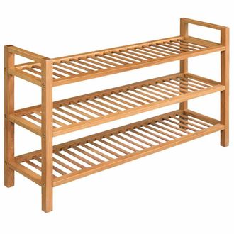 vidaXL Scarpiera Con 3 Ripiani 100x27x60 Cm In Massello Di Rovere - Vidaxl