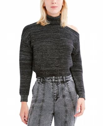 BCBGeneration Cold-Shoulder Turtleneck Sweater In Black