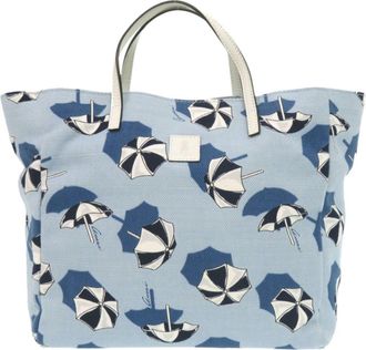 Gucci Blue Canvas Tote Bag (Pre-Owned)