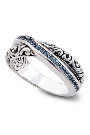 Samuel B. Sterling Silver Blue Topaz X Ring at Nordstrom Rack, Size 6
