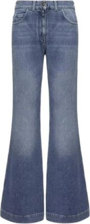 Moncler Wijde Jeans - Dames - Flared Jeans - Blauw - XS - Katoen - Jeans