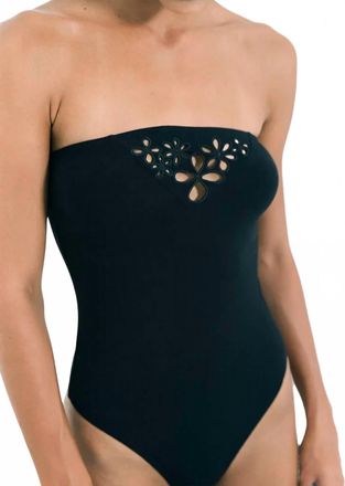 Aila Blue Sienna Modal Jersey Bodysuit In Black