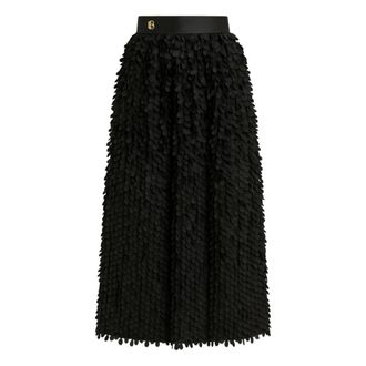 BABYLON Midi Skirts, female, Black, Size: S Black Petal Effect Midi Skirt