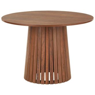 Happy Garden Mesa de comedor redonda de estilo escandinavo en madera oscura 110cm
