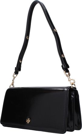 Tory Burch Womens Black Leather Shoulder Bag
