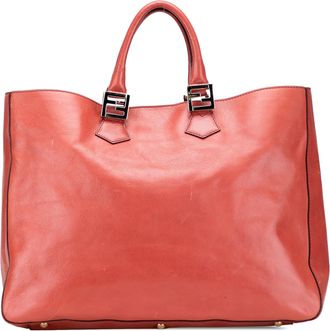 Fendi Pre-owned Womens Leather Tote Bag - Bronze - One Size