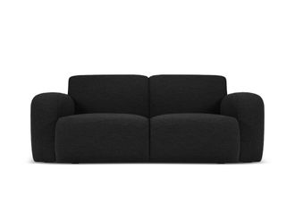 MICADONI Sof&aacute; 2 plazas de tejido boucl&eacute; negro