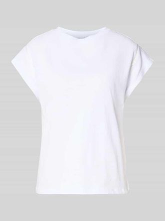 Comma T-Shirt mit Rundhalsausschnitt und H&auml;kelspitze in Weiss, Gr&ouml;&szlig;e 34
