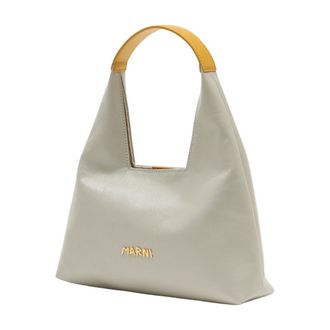 Marni Womens Leather Mini Top Handle Shoulder Bag White Calfskin