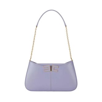 Elisabetta Franchi Tassen, Dames, Paars, ONE Size, Katoen, Shoulder Bag