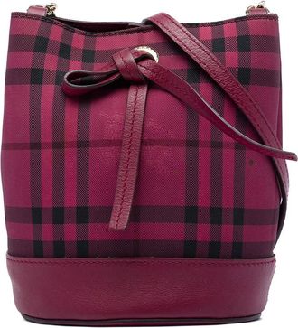 Burberry Pre-owned Burberry Overdyed Canvas Horseferry Check Bucket Bag Ladies HMC0WXH0JVS9OIG1