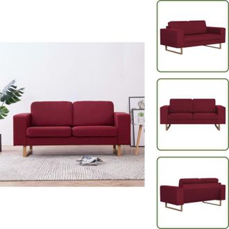 vidaXL Divano per ufficio - vidaXL Divano a 2 Posti in Tessuto Rosso Vino - Divano in legno