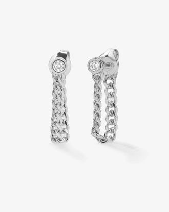 Melinda Maria Womens Julian Soft Chain Hoops Earrings In Silver